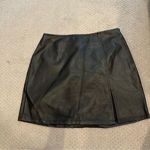 LA Hearts Black Leather Skirt